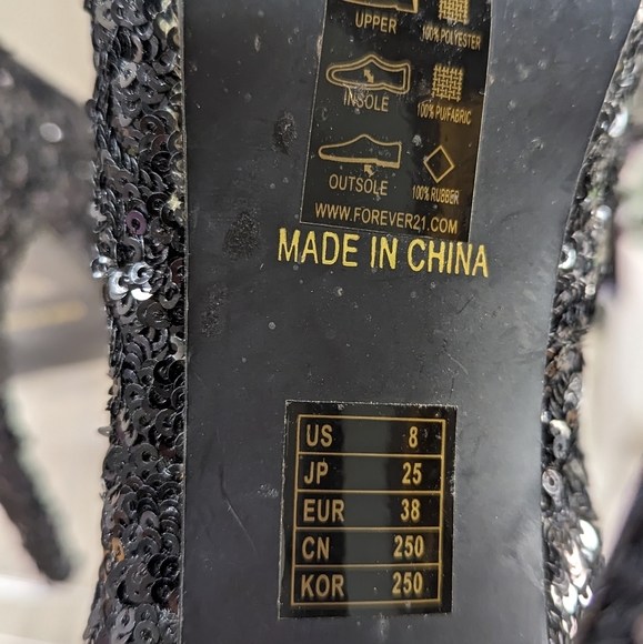 Forever 21 Black Sequin~Stiletto Heels - Picture 11 of 12
